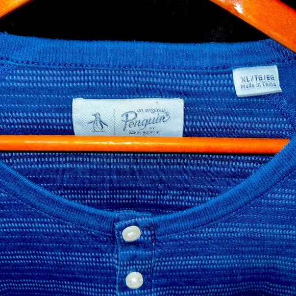 Original Penguin Henley Long Sleeves T-Shirt Size XL - Picture 3 of 3